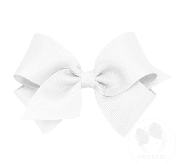 Wee Ones Bows - Medium - White Grosgrain