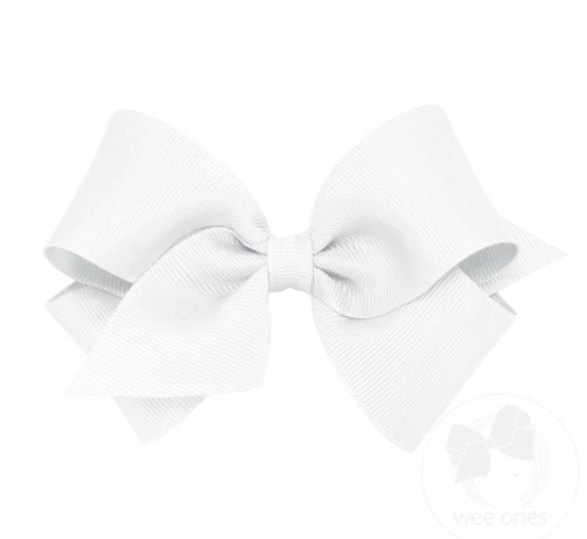 Wee Ones Bows - Medium - White Grosgrain