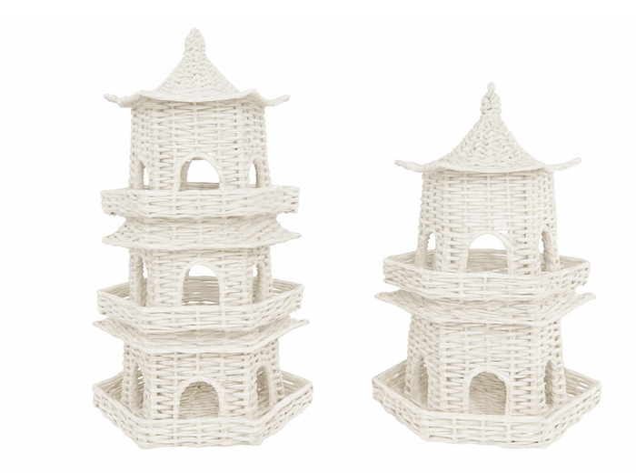 White Grand Wicker Pagoda by The Enchanted Home