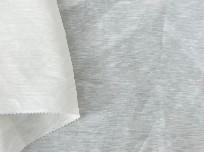 White Linen Nylon Twill Fabric – Light to Medium Weight, Pre-Washed Soft 4279