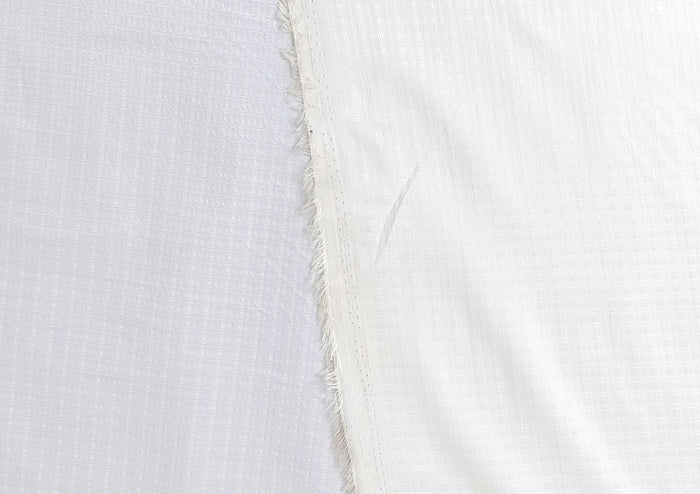 White Polyester Nylon PU Jacquard Fabric - Highly Stretchable 3927