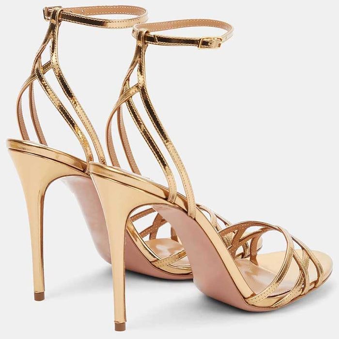 Women Ankle Strap Stiletto Heel Sandals Dress Shoes