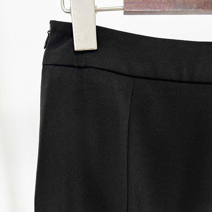 Women Black Studded Beaded Blazer Long Skirt Suit Jacket with Split Fish Tail Skirt Formal Suit