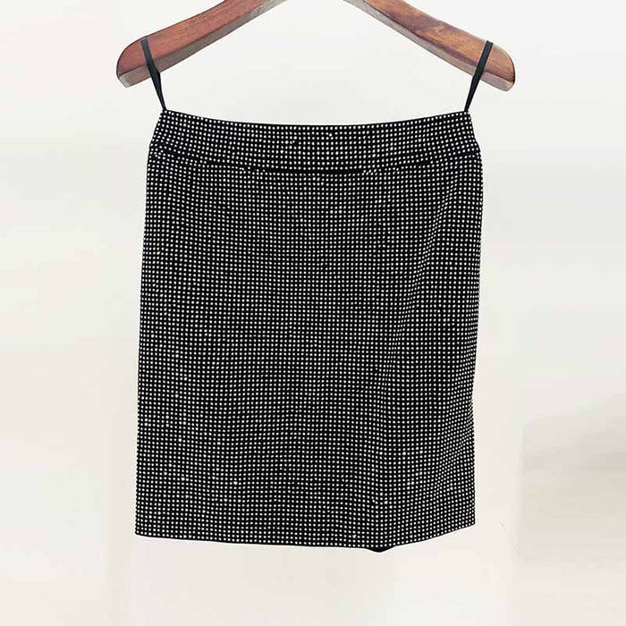 Women Bling Bling Rhinestones Mesh Sexy Fitted Crop Top + Mini Skirt Suit Party Suit