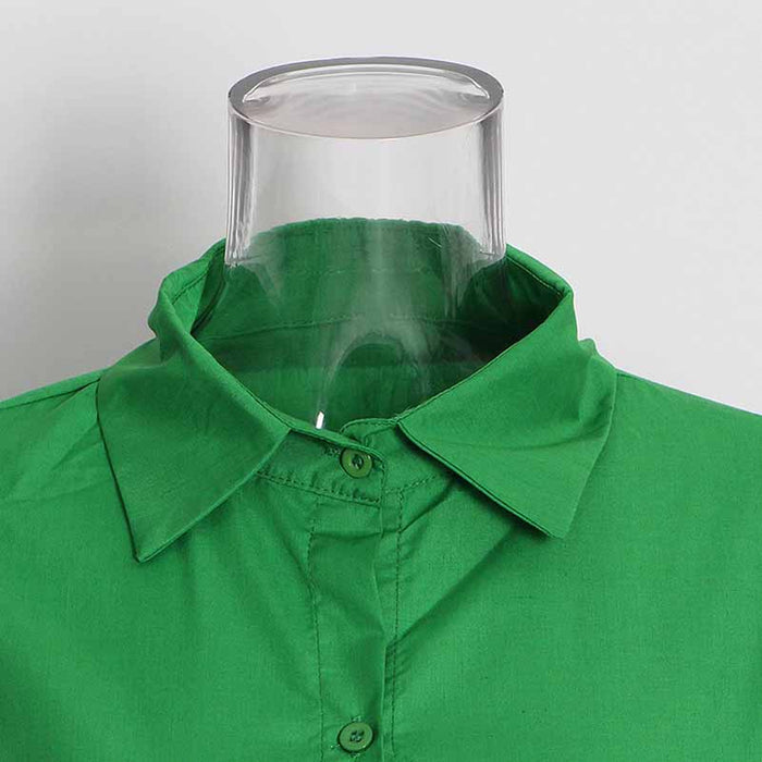 Women Bubble Sleeve Waistband Shirt Top