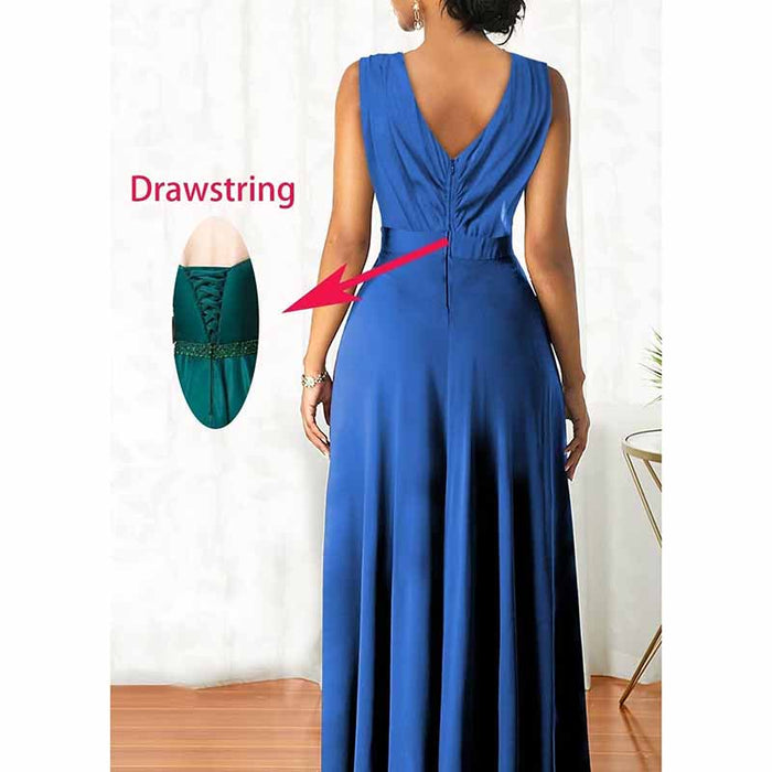Women Chiffon Bridesmaid Dresses V Neck High Low Prom Evening Gown