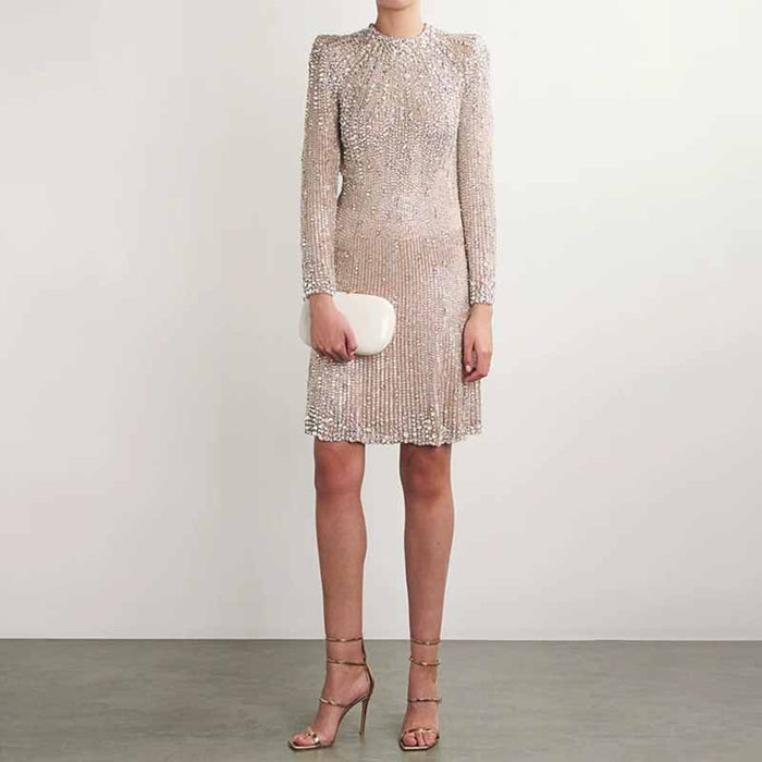 Women Crystal Crunch Mini Dress