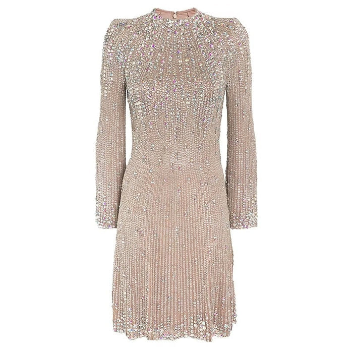 Women Crystal Crunch Mini Dress