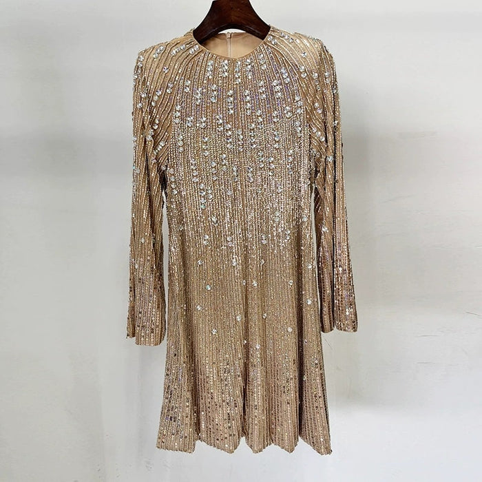 Women Crystal Crunch Mini Dress