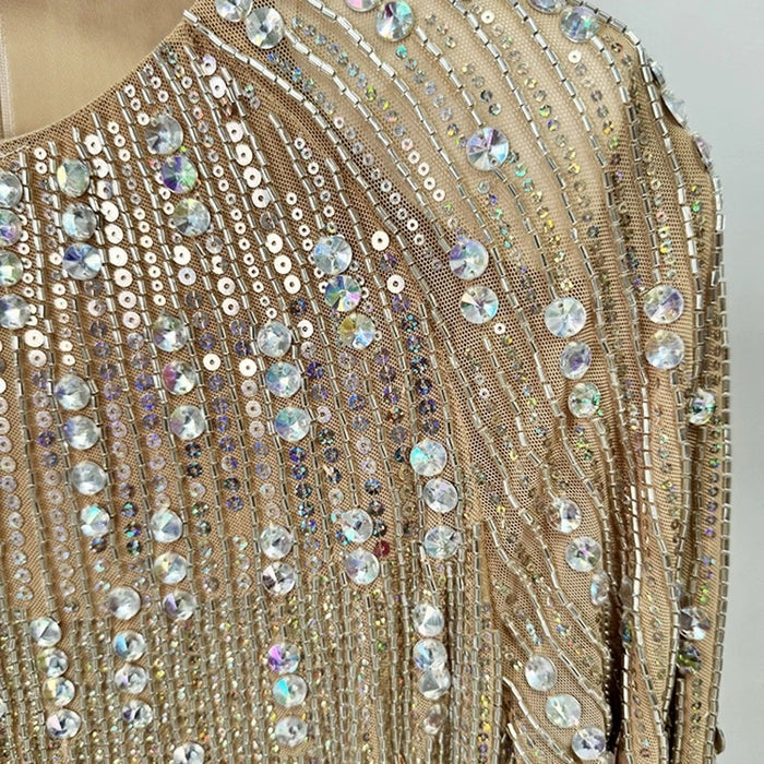 Women Crystal Crunch Mini Dress