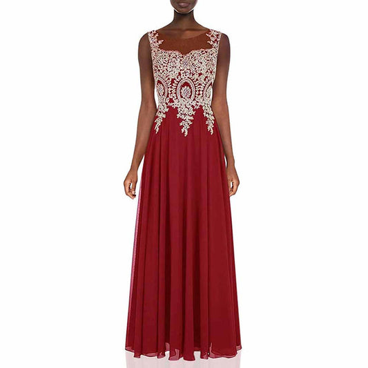 Women Crystals Silver Lace A Line Sheer Back Formal Long Prom Evening Dresses