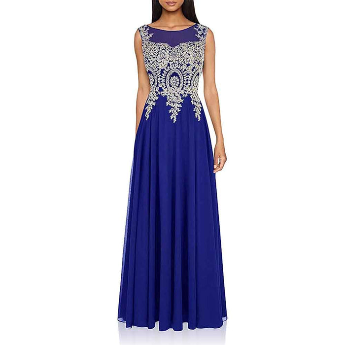Women Crystals Silver Lace A Line Sheer Back Formal Long Prom Evening Dresses