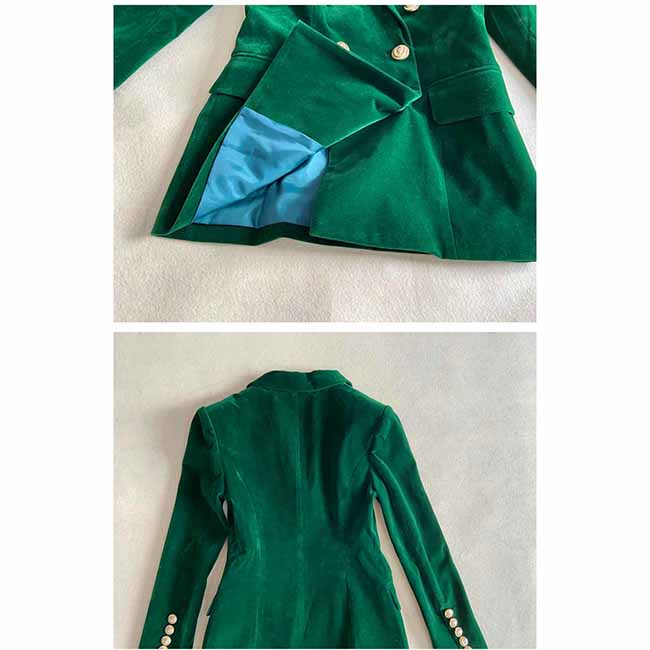 Women formal business suit velvet double-breasted skirt suit