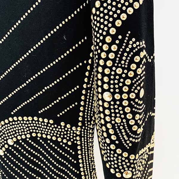 Women Long Sleeve Metal Sheet Bodycon Dress Rhinestone Minidress