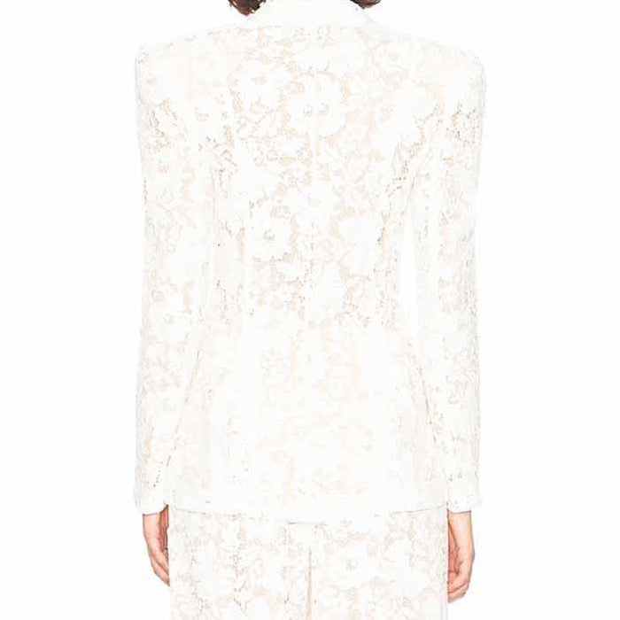 Women One Button Pantsuit Lace Wedding Sut Slim Fit Formal Set