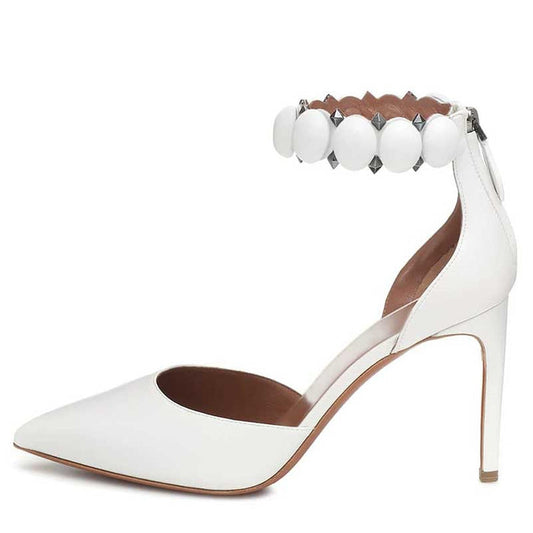 Women Point Toe High Heels Stiletto Studded Pumps