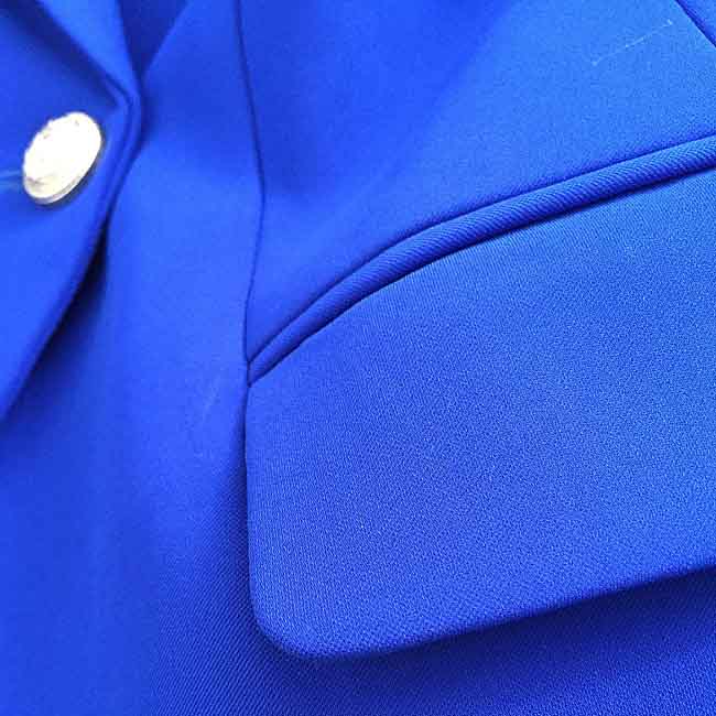 Women Royal Blue Coat Long Sleeves blazer jackets Double Breasted Coat