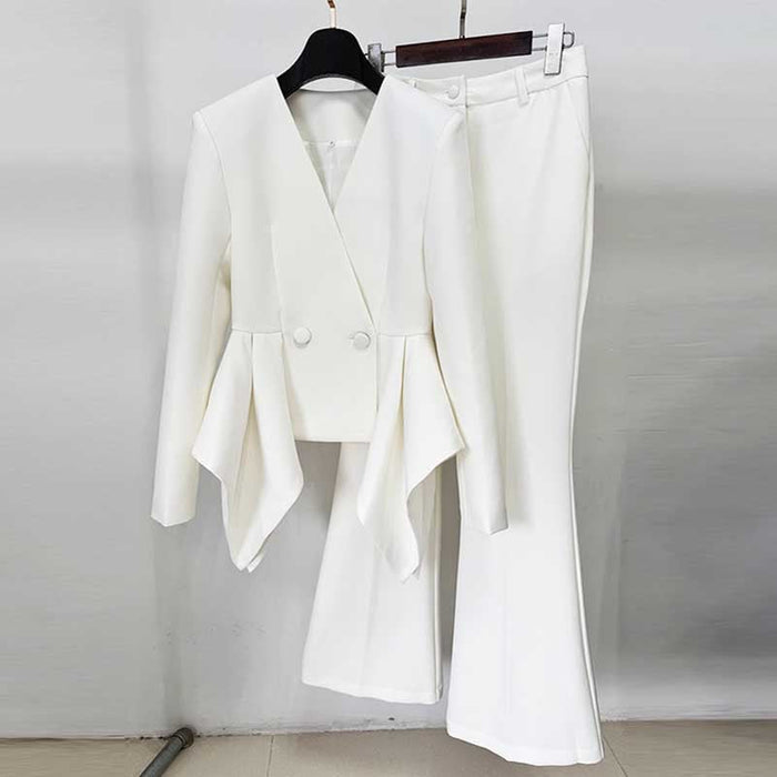 Womens 2 Pieces Formal Flared Pantsuit