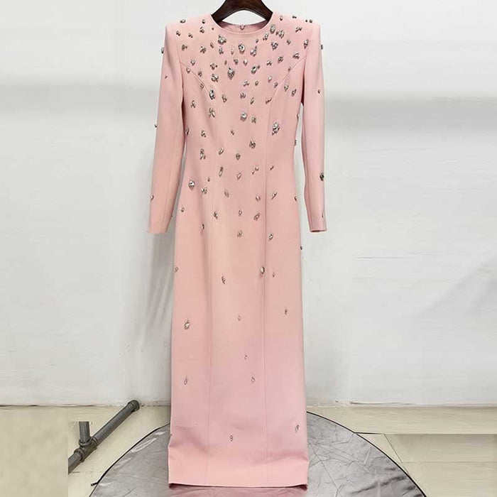Womens Beaded Evening Gown Long Dress