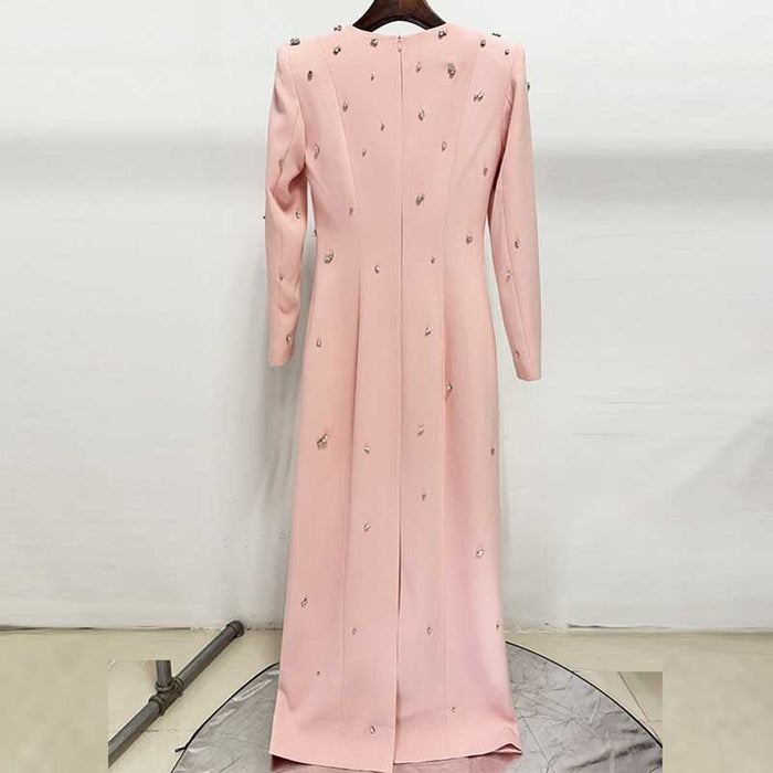 Womens Beaded Evening Gown Long Dress