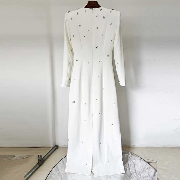 Womens Beaded Evening Gown Long Dress