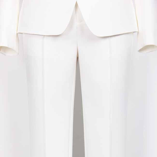 Women's Belted Pant Suit White Double Beasted Two Piece Business Set