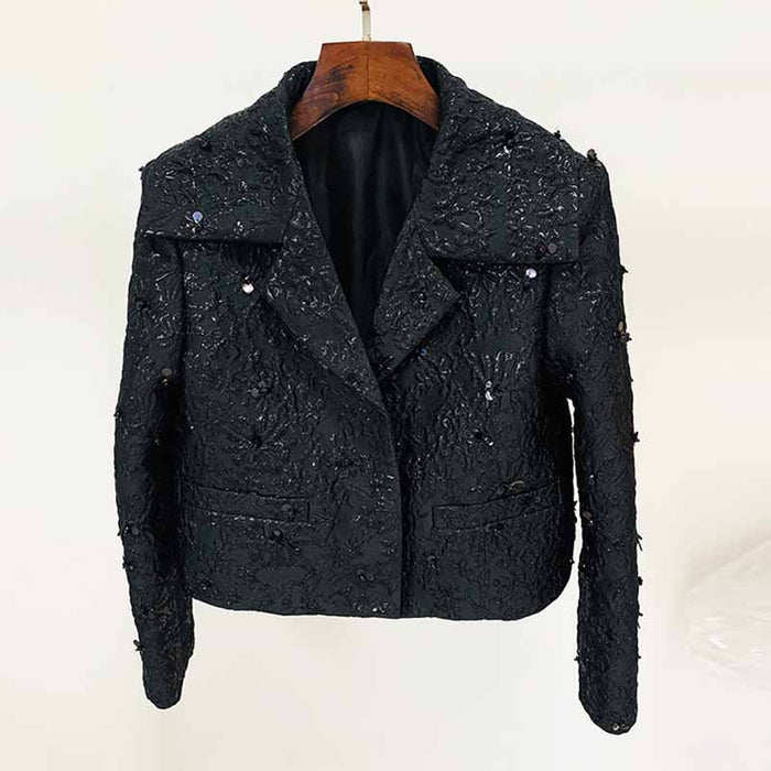 Women's Black Tweed Mini Dress,Coat