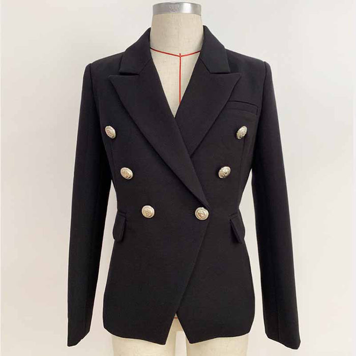 Women's Blazer Double Beasted Coat wit Buttons Trendy Jackets