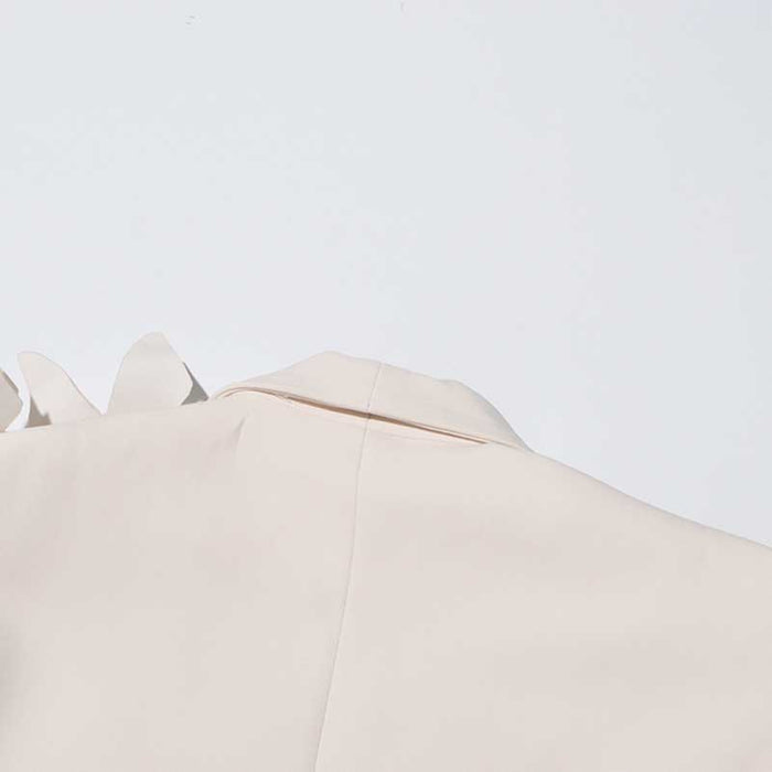 Women's Floral Applique Blazer White Coat