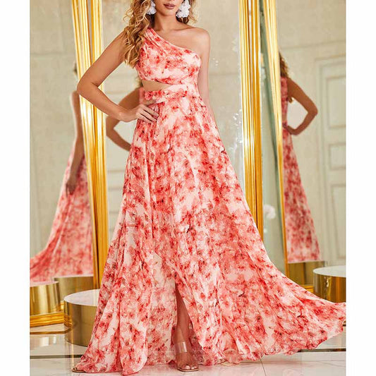 Womens Floral-Printed Summer Party Maxi Dress