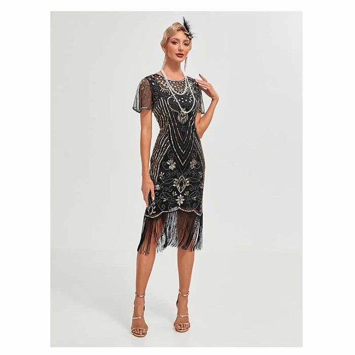 Women's Gatsby Dress - Flapper Dress 1920s Sequin Beaded Dress for Party