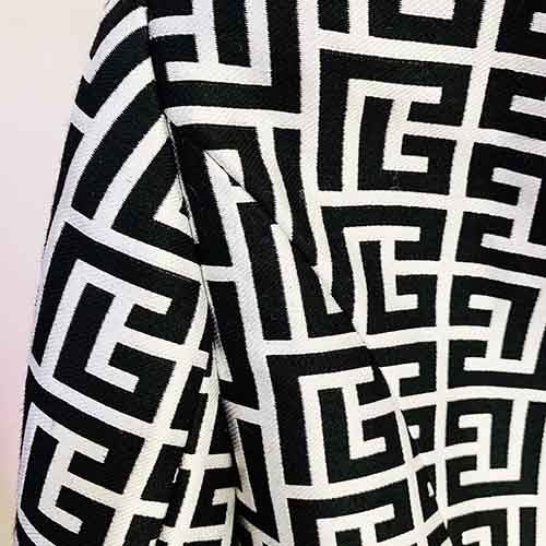 Women's Golden Lion Buttons Maze Pattern Fitted Blazer Jacket