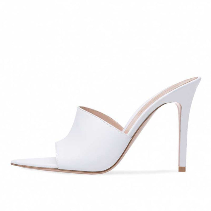 Womens High Heeled Mules Peep Toe Stiletto Sandals