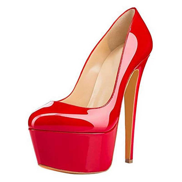 Women's High Heels Platform Pumps Closed Toe Stiletto Slip On Heeled Pumps Sandals