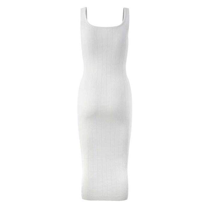 Women's Knitted Midi Dress in Black, White
