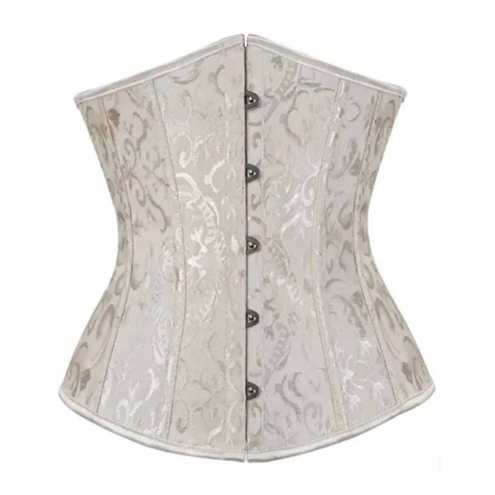 Womens Lace Up Boned Underbust Waist Trainer Corset Jacquarded