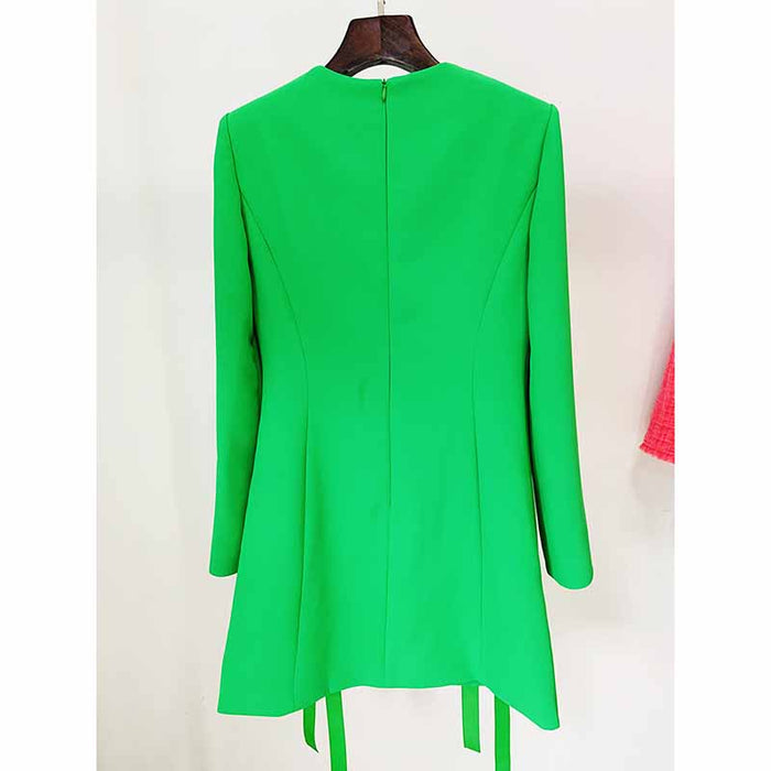 Women's Lace-Up Long Sleeves Minidress