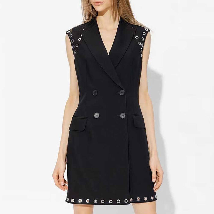 Women's little short blazer dress in black white