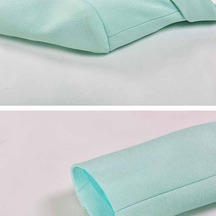 Women's Luxury Fitted Mint Green Blazer Golden Lion Buttons Coat Jacket