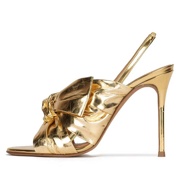 Women's Metallic Color High Heels Slingback Sandals Dress Shoes