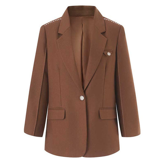 Women's Mid-Length Oversized Blazer | One Button Closure