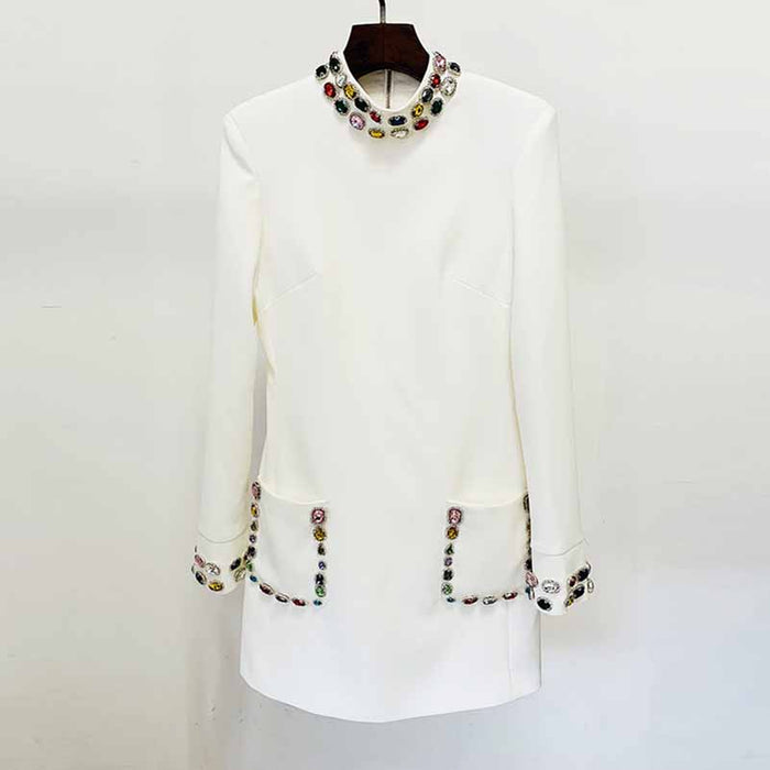 Women's Mini Dress With Beads and Pocket Fashion Dress