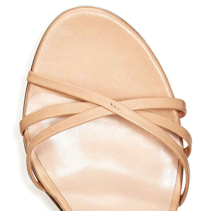 Womens Nude Color Strappy Heeled Sandals Classic Heels