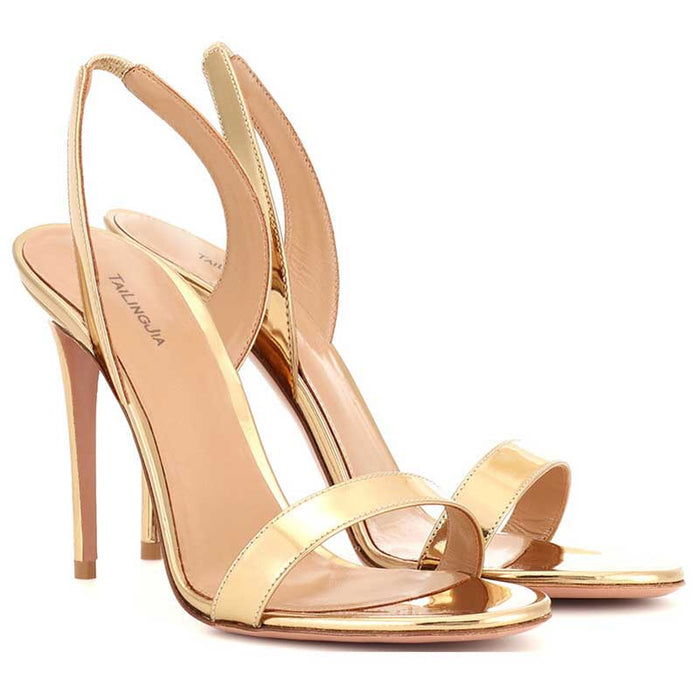 Women's Open Toe High Heel Sandals Ankle Slip-On Pumps Shoes