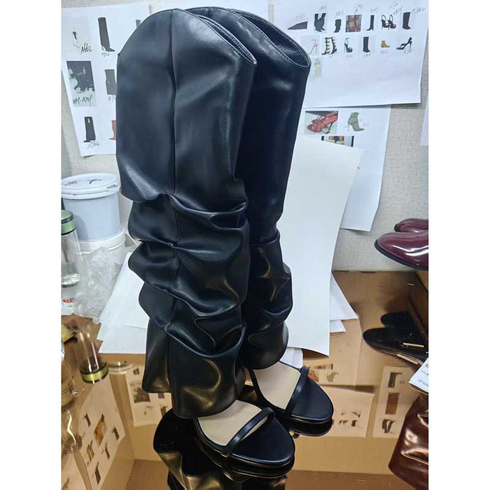 Women's Over The Knee Boots Thigh High Boots Open Toe Stiletto Heel Sandals Y2K Party Evening Shoes