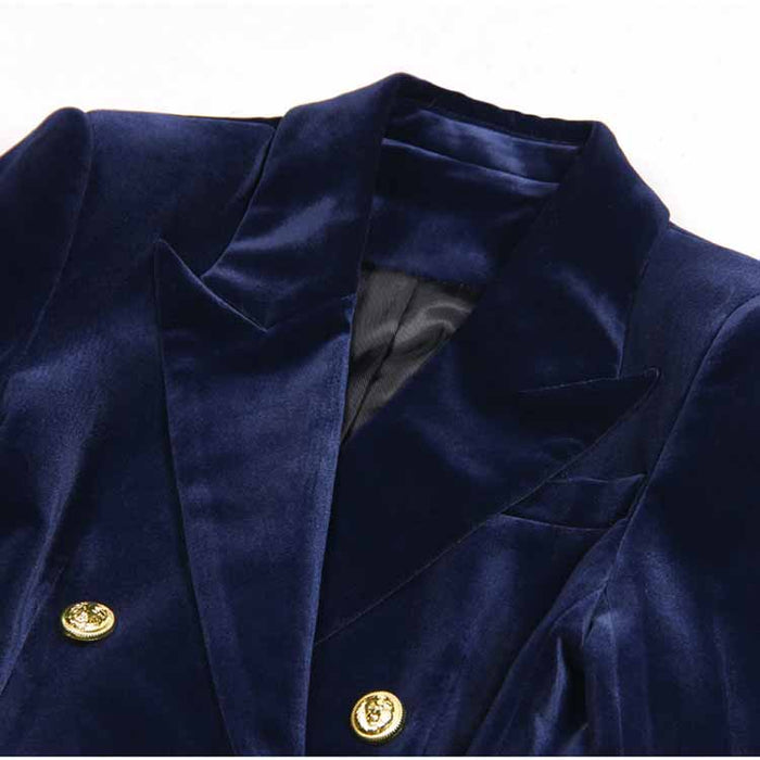Women's Pantsuit Velvet Blazer Formal Pant Set