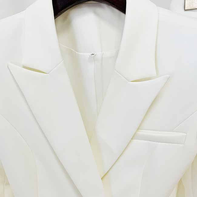 Womens Pantsuit White Flared Trouser Suit Two Pieces Wedding Pantsuit
