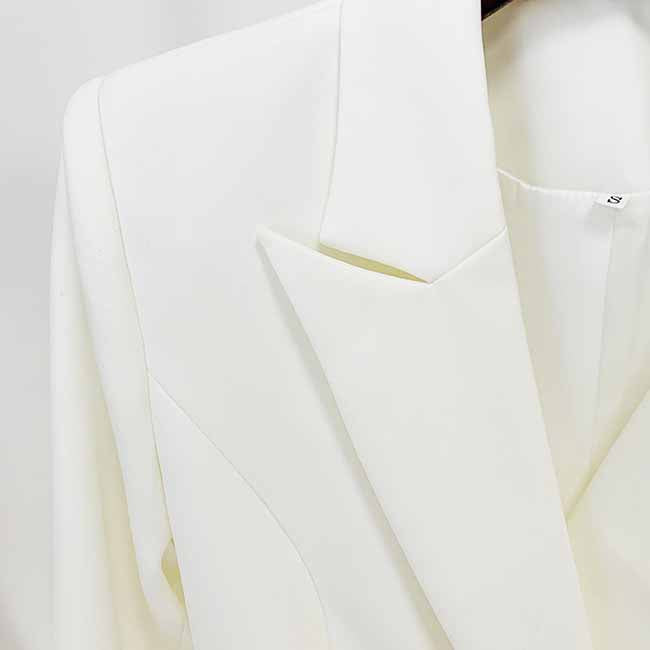 Womens Pantsuit White Flared Trouser Suit Two Pieces Wedding Pantsuit