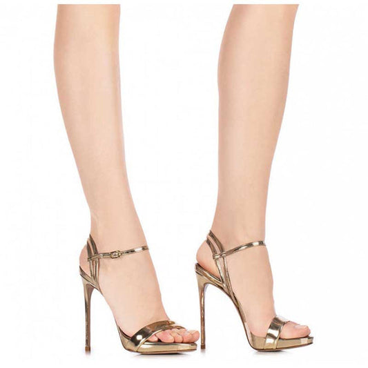 Womens Patent-Leather Sandals Buckle Straps High Heels