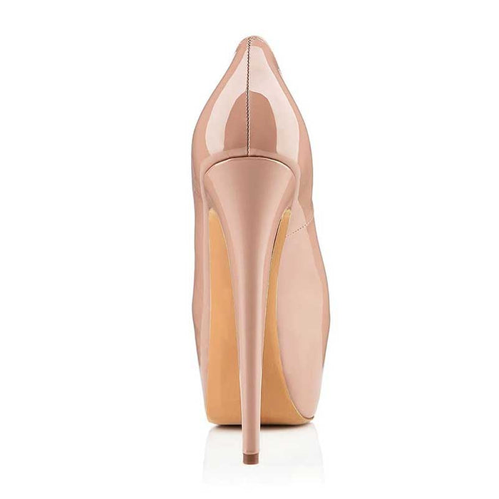 Women's Peep Toe Platform Pumps Heeled Stiletto Slip On Prom Shoes